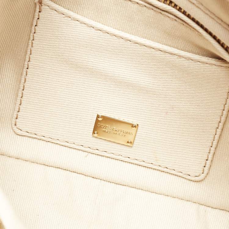 Pre Owned Dolce & Gabbana Red Majolica Print Leather Zip Camera Crossbody Bag