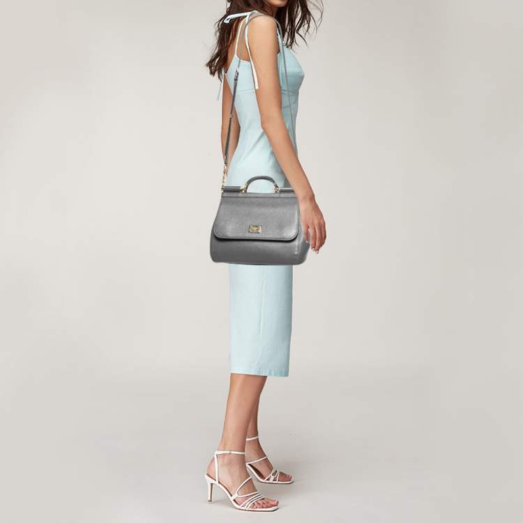 Dolce & Gabbana Sicily Medium Handbag in Gray