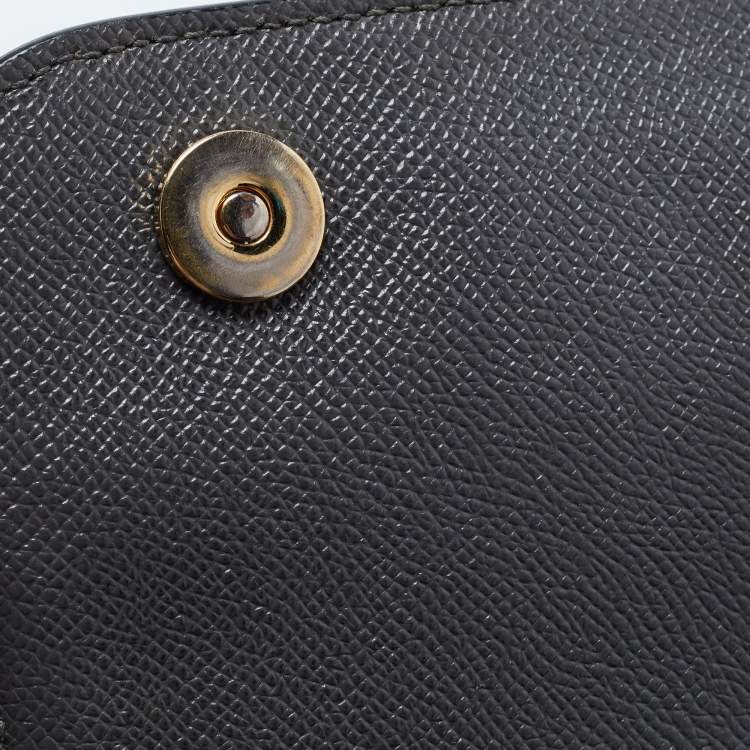 Pre Owned Dolce & Gabbana Grey Leather Medium Miss Sicily Top Handle Bag