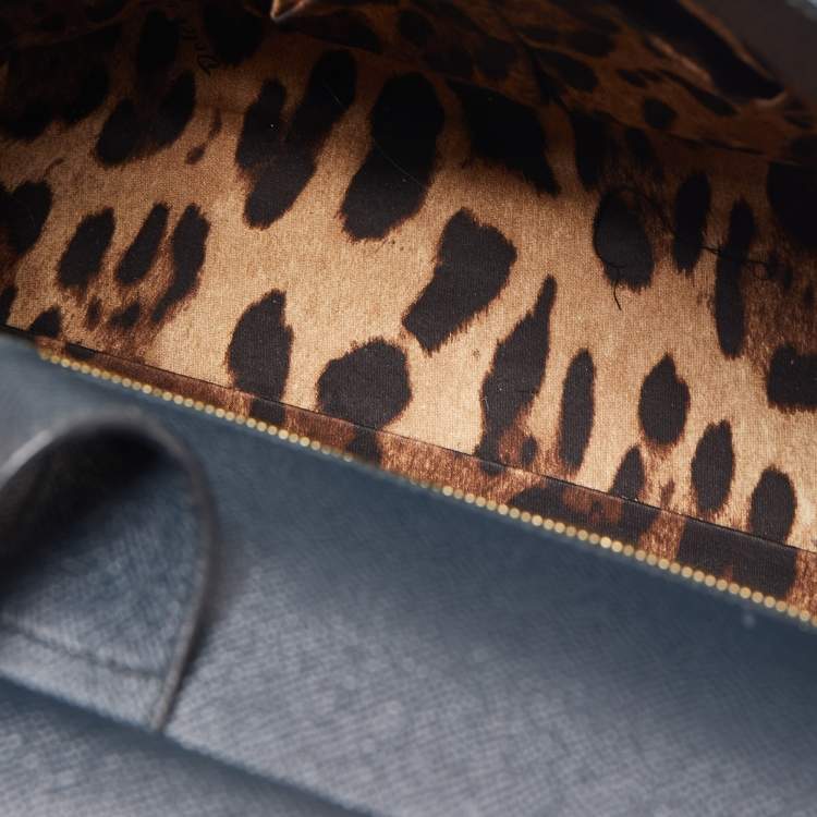 Pre Owned Dolce & Gabbana Dark Grey/Brown Leather Large Miss Sicily Top Handle Bag