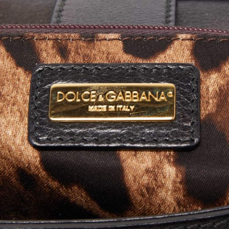 Pre Owned Dolce & Gabbana Gold Crochet Lurex Fabric Large Miss Sicily Top Handle Bag