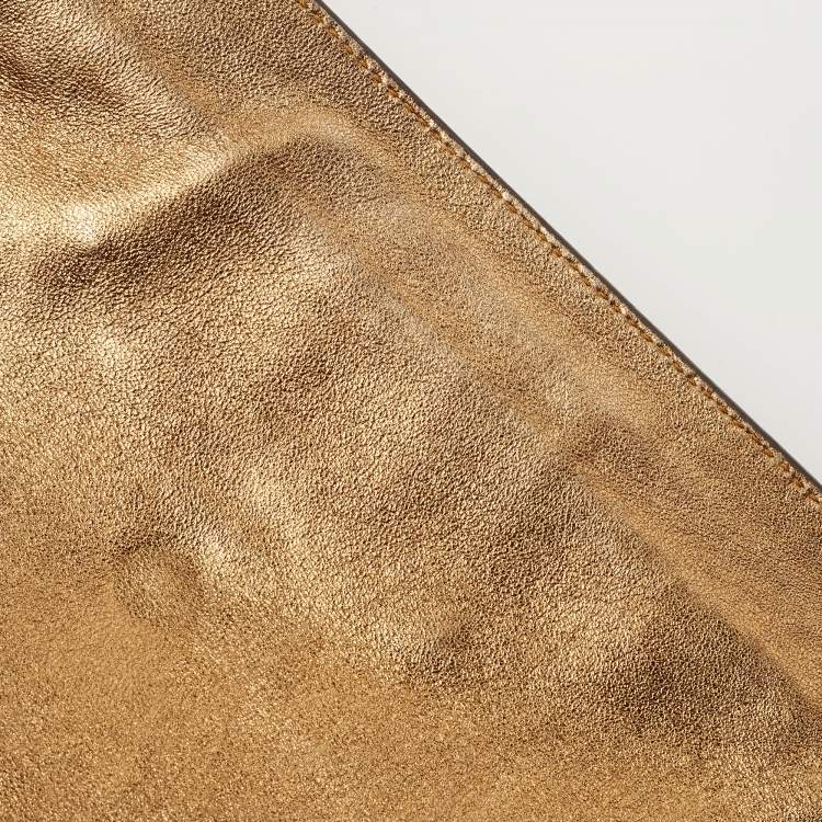 Pre Owned Dolce & Gabbana Bronze Python Leather Large Miss Sicily Top Handle Bag