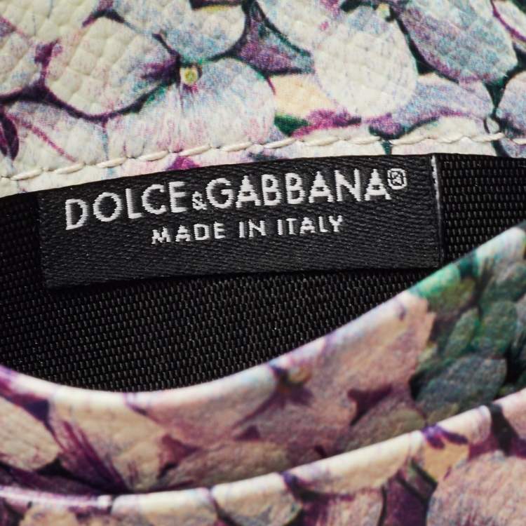 مملوكة مسبقًا Dolce & Gabbana Multicolor Floral Print Leather Card Holder