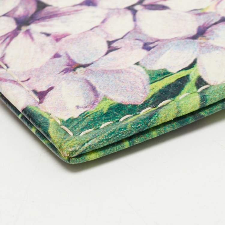 مملوكة مسبقًا Dolce & Gabbana Multicolor Floral Print Leather Card Holder