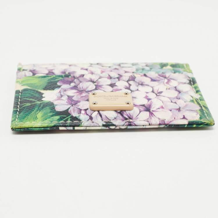 مملوكة مسبقًا Dolce & Gabbana Multicolor Floral Print Leather Card Holder