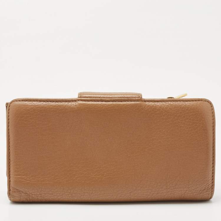 Pre Owned Dolce & Gabbana Beige Leather Padlock Wallet