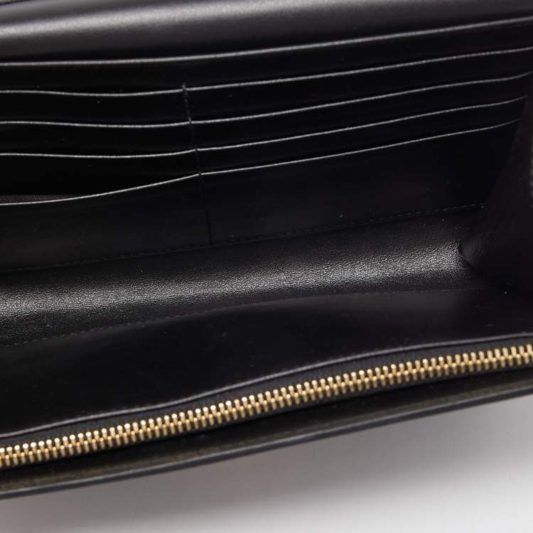 Pre Owned Dolce & Gabbana Black Lizard Embossed Leather DG Millennials Crystals Wallet on Chain