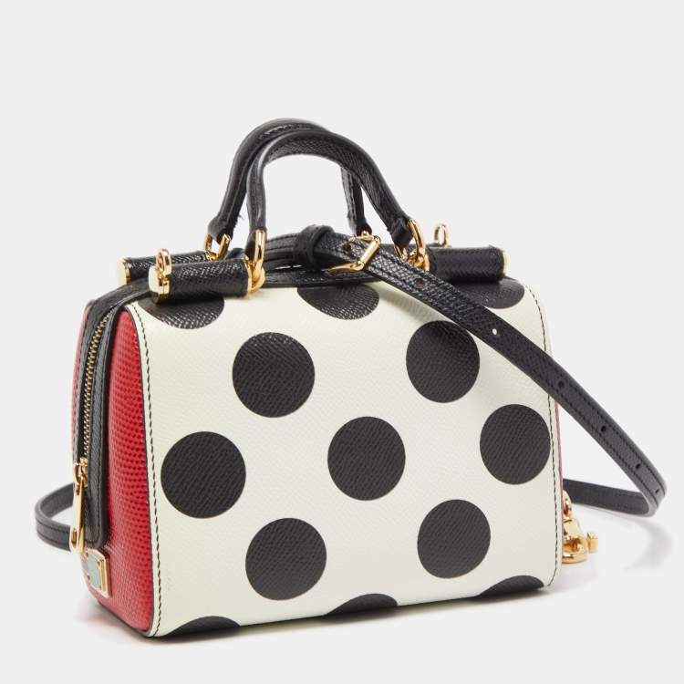 Pre Owned Dolce & Gabbana Muliticolor Polka Dot Dauphine Leather Sicily East West Bag