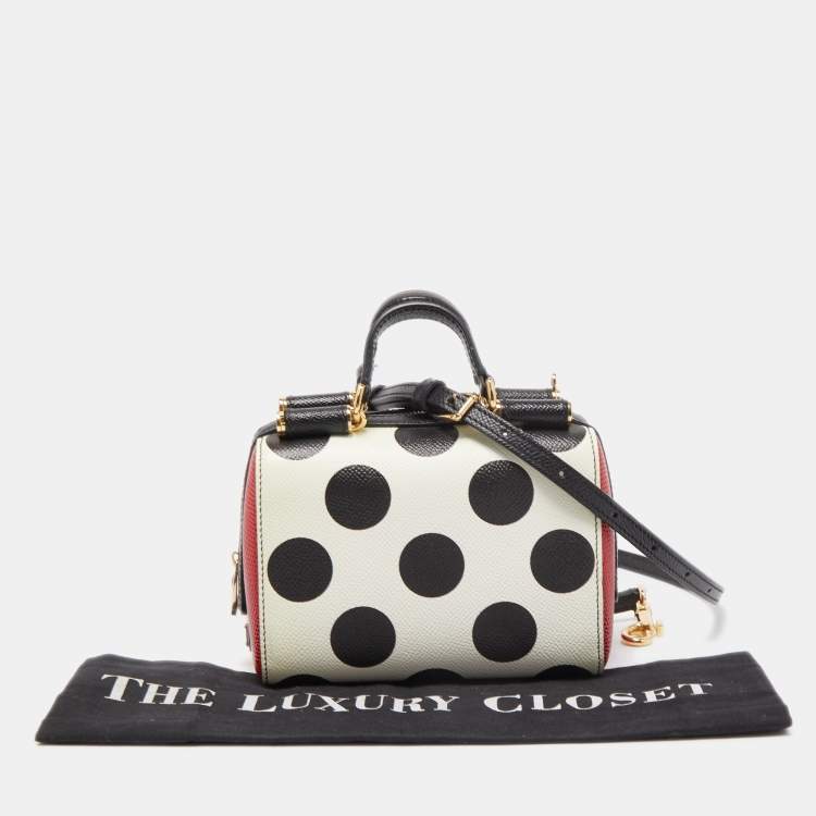Pre Owned Dolce & Gabbana Muliticolor Polka Dot Dauphine Leather Sicily East West Bag