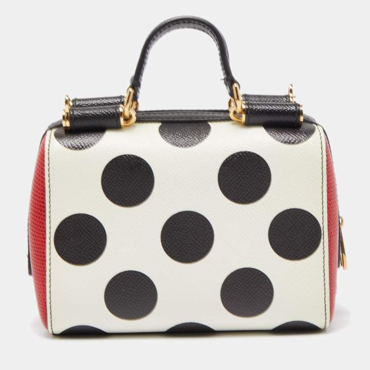 Pre Owned Dolce & Gabbana Muliticolor Polka Dot Dauphine Leather Sicily East West Bag