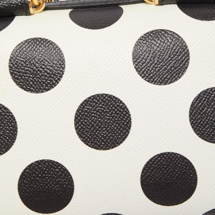 Pre Owned Dolce & Gabbana Muliticolor Polka Dot Dauphine Leather Sicily East West Bag