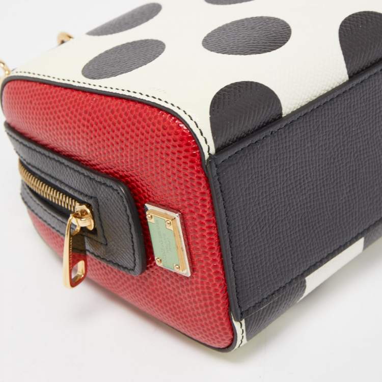 Pre Owned Dolce & Gabbana Muliticolor Polka Dot Dauphine Leather Sicily East West Bag