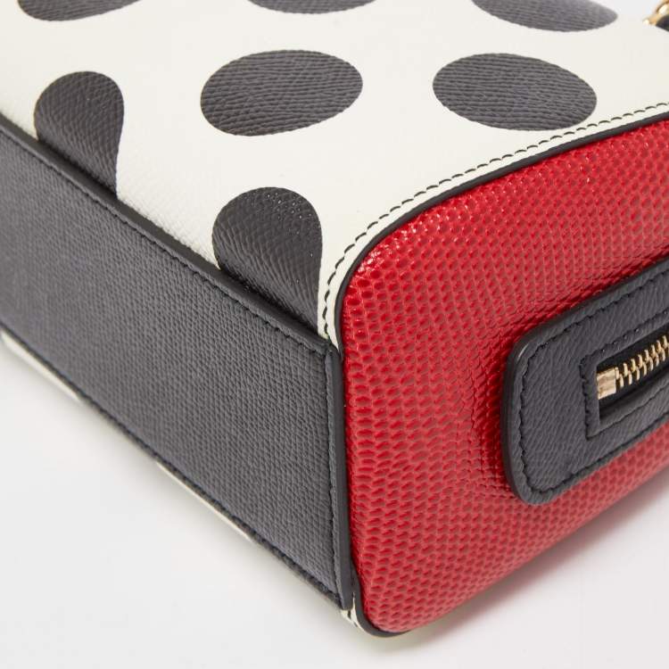 Pre Owned Dolce & Gabbana Muliticolor Polka Dot Dauphine Leather Sicily East West Bag