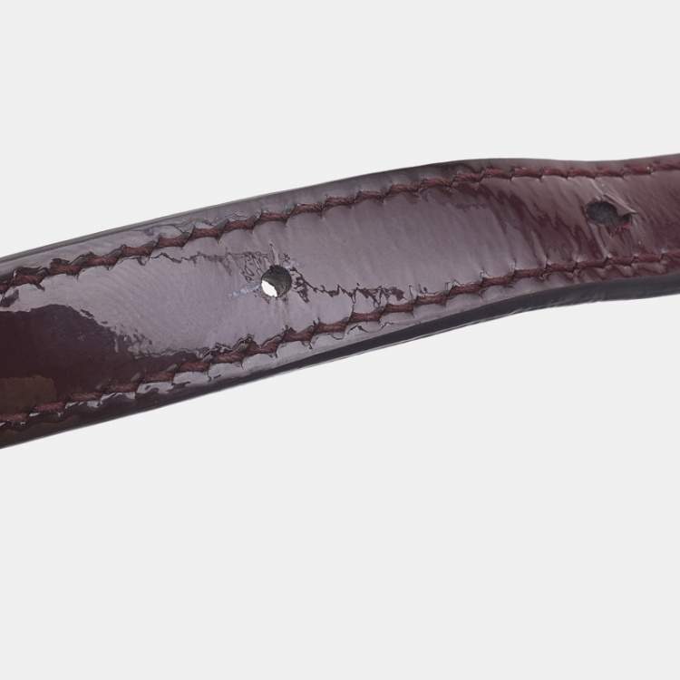Pre Owned Dolce & Gabbana Burgundy Patent Leather Small Miss Monica Top Handle Bag