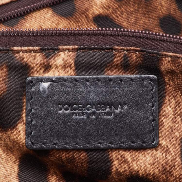 Pre Owned Dolce & Gabbana Black Suede and Leather Fringed Satchel