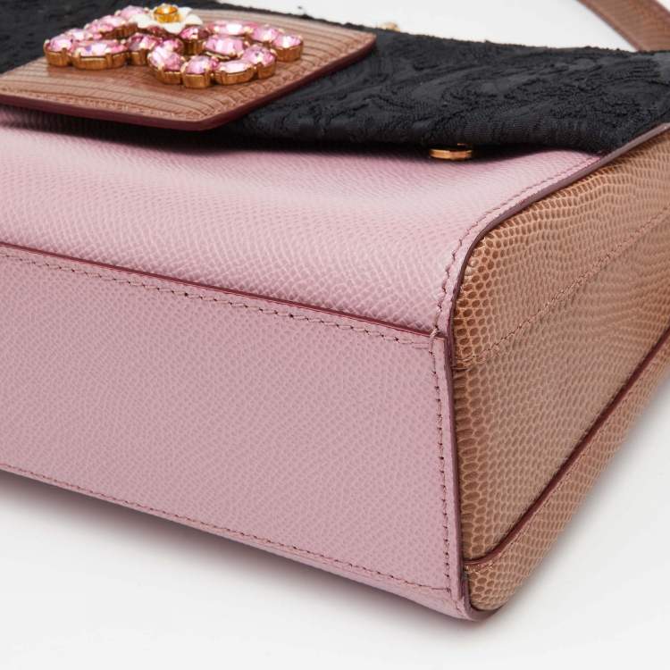 Pre Owned Dolce & Gabbana Tri Color Leather and Satin DG Millennials Shoulder Bag