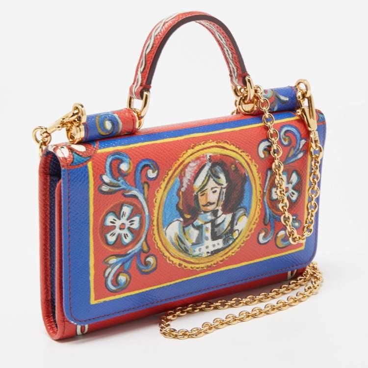 مملوكة مسبقًا Dolce & Gabbana Multicolor Printed Leather Sicily Von Bag