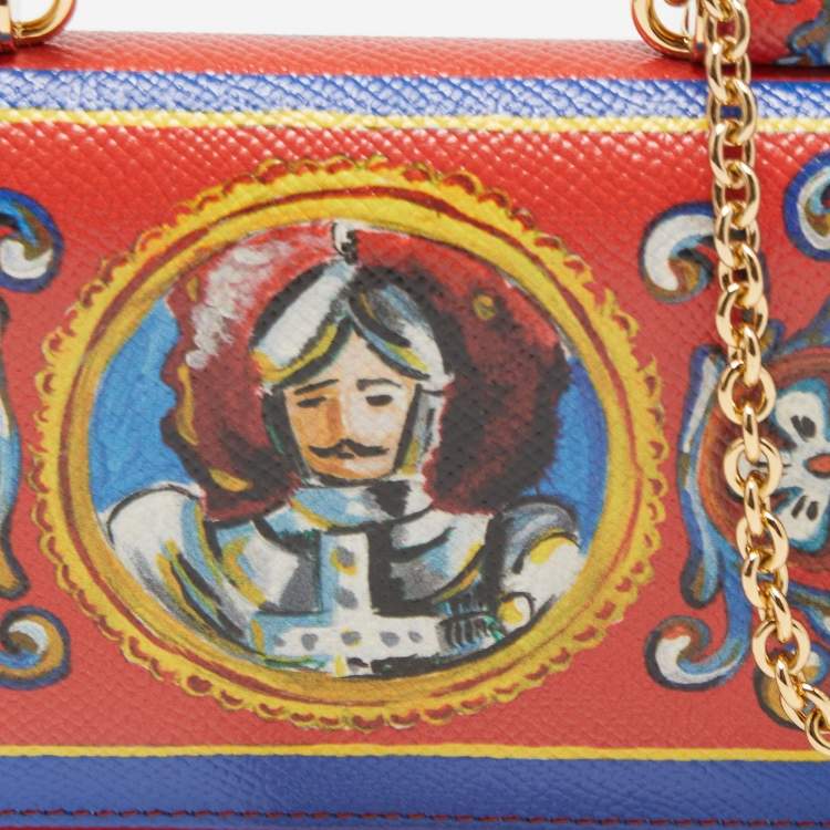 مملوكة مسبقًا Dolce & Gabbana Multicolor Printed Leather Sicily Von Bag