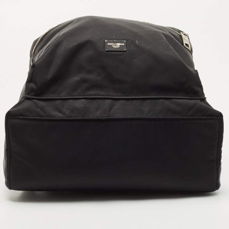 Pre Owned Dolce & Gabbana Black Nylon DG Family Backpack