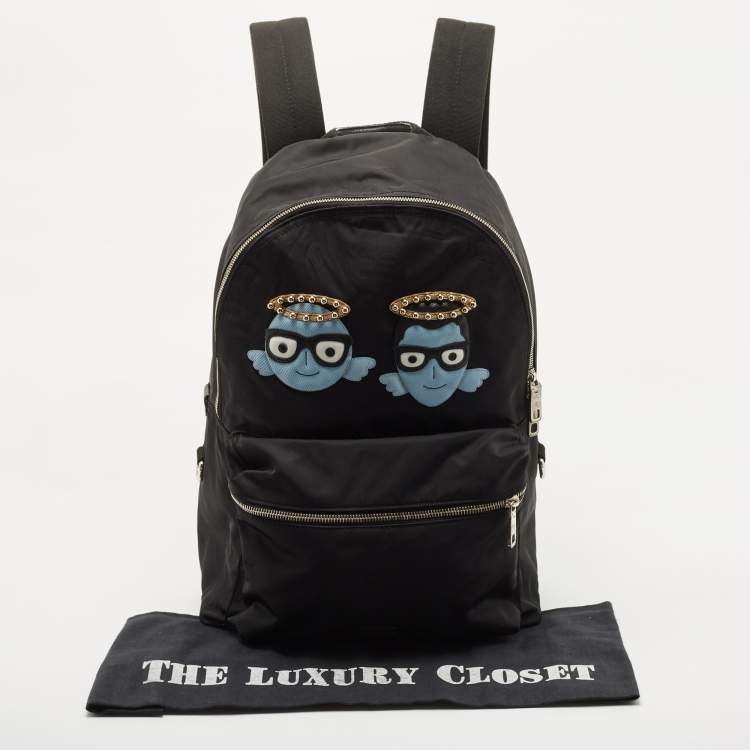 Pre Owned Dolce & Gabbana Black Nylon DG Family Backpack
