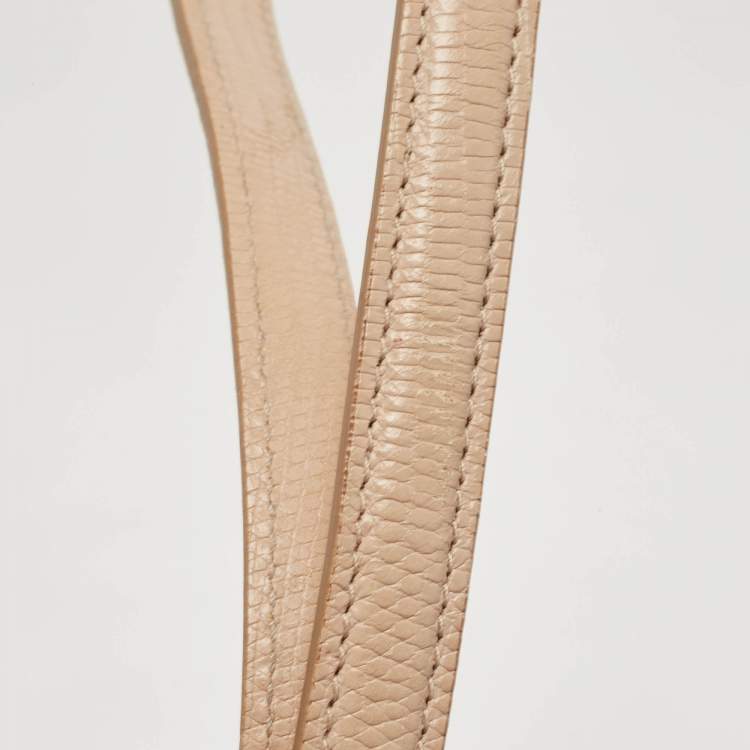 Pre Owned Dolce & Gabbana Beige Lizard Embossed Leather Medium Miss Sicily Top Handle Bag