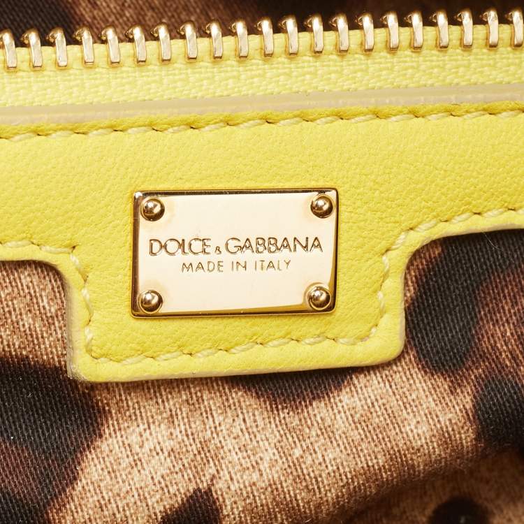 Pre Owned Dolce & Gabbana Yellow Quilted Leather Miss Kate Shoulder Bag
