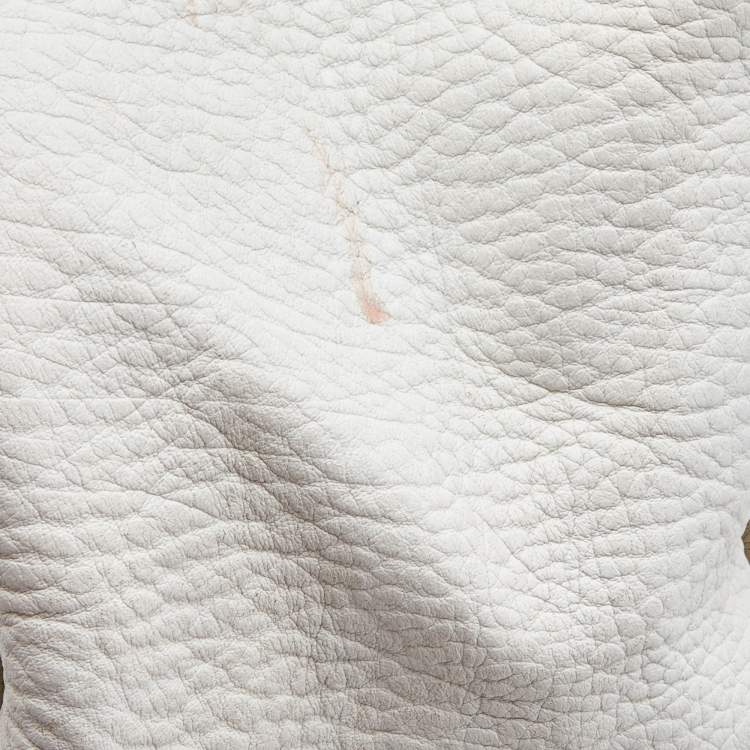 Pre Owned Dolce & Gabbana White Leather Zip Tote