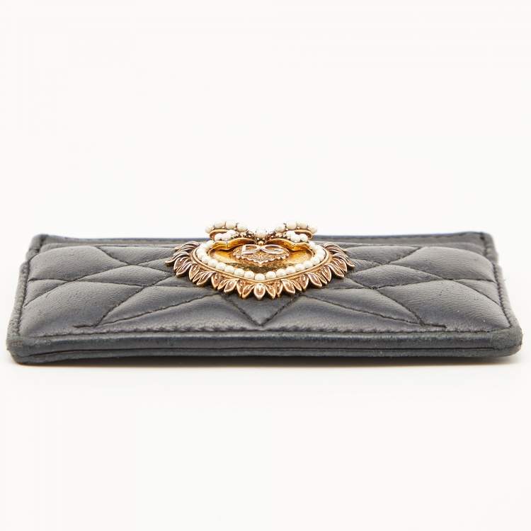 Pre Owned Dolce & Gabbana Black Leather Devotion Card Holder
