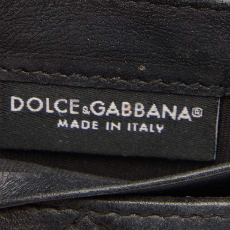 Pre Owned Dolce & Gabbana Black Leather Devotion Card Holder