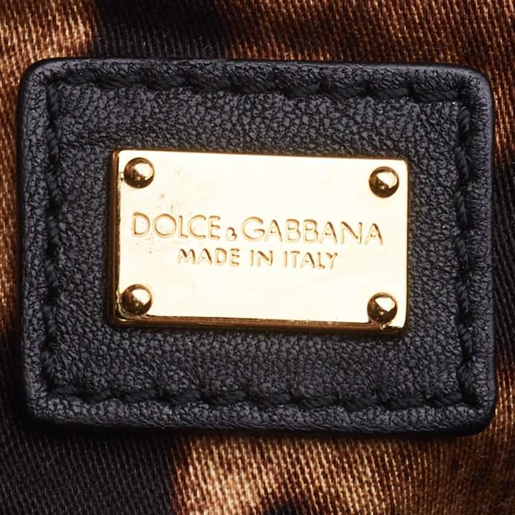 Pre Owned Dolce & Gabbana Black Crochet Raffia Flap Crossbody Bag