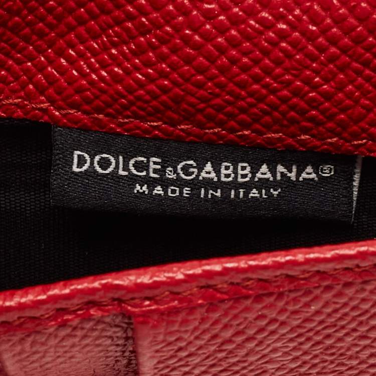 مملوكة مسبقًا Dolce & Gabbana Red/Cream Majolica Print PVC Miss Sicily Von Wallet