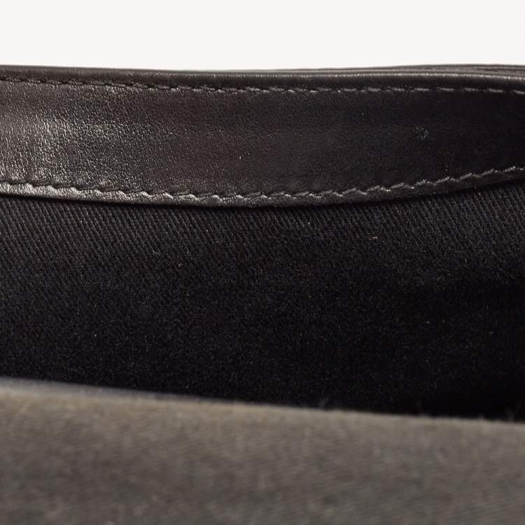 Pre Owned Dolce & Gabbana Black/Brown Leopard Print Coated Canvas Small Sicily Top Handle Bag