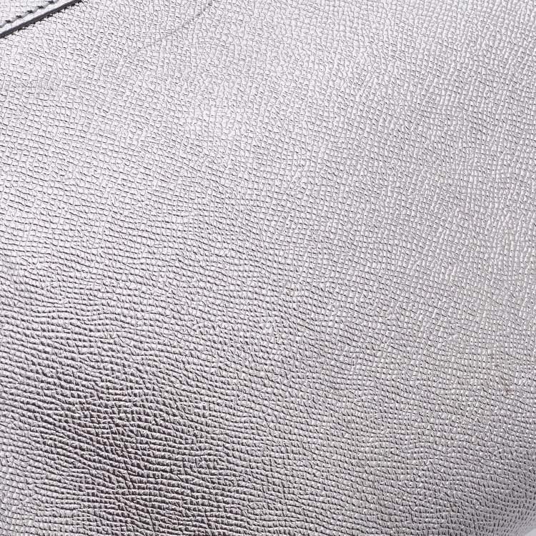 Pre Owned Dolce & Gabbana Silver Leather Medium Miss Sicily Top Handle Bag
