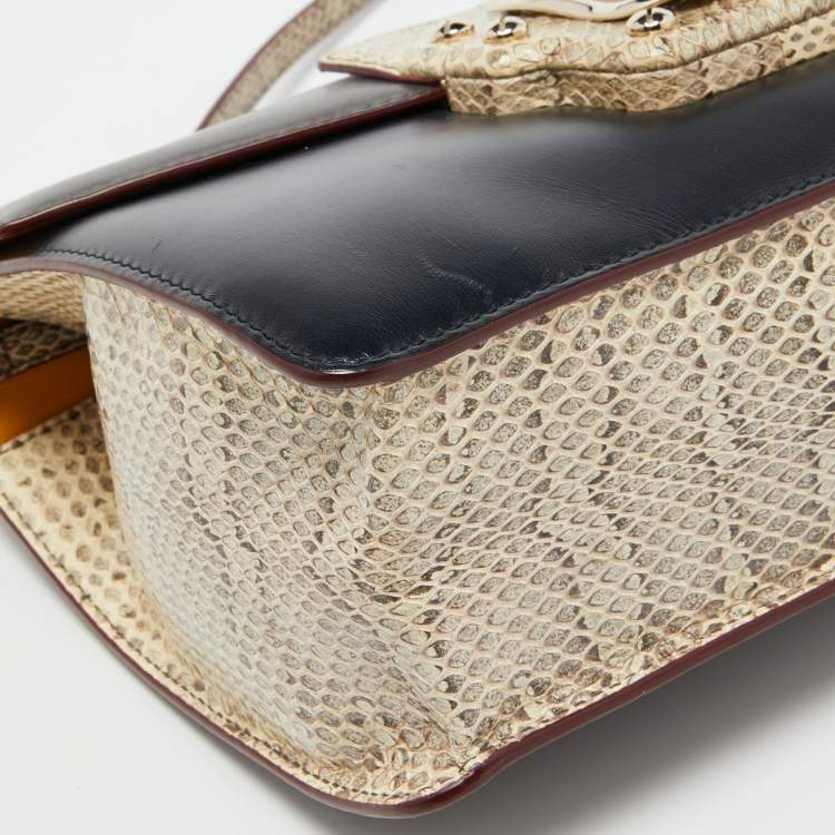 Pre Owned Dolce & Gabbana Multicolor Watersnake Leather Lucia Shoulder Bag
