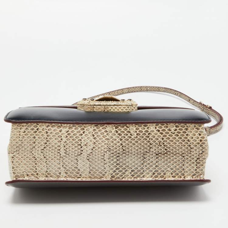 Pre Owned Dolce & Gabbana Multicolor Watersnake Leather Lucia Shoulder Bag