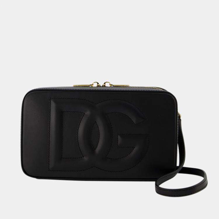 Dolce & Gabbana Black Leather DG Logo Camera Crossbody Bag Dolce & Gabbana