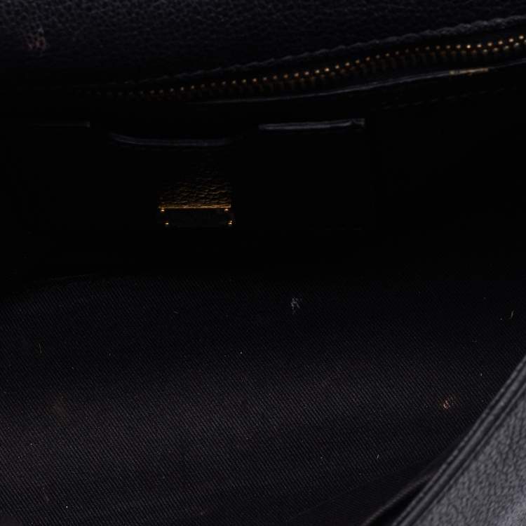Pre Owned Dolce & Gabbana Black Leather Medium Embellished Sicily Top Handle Bag