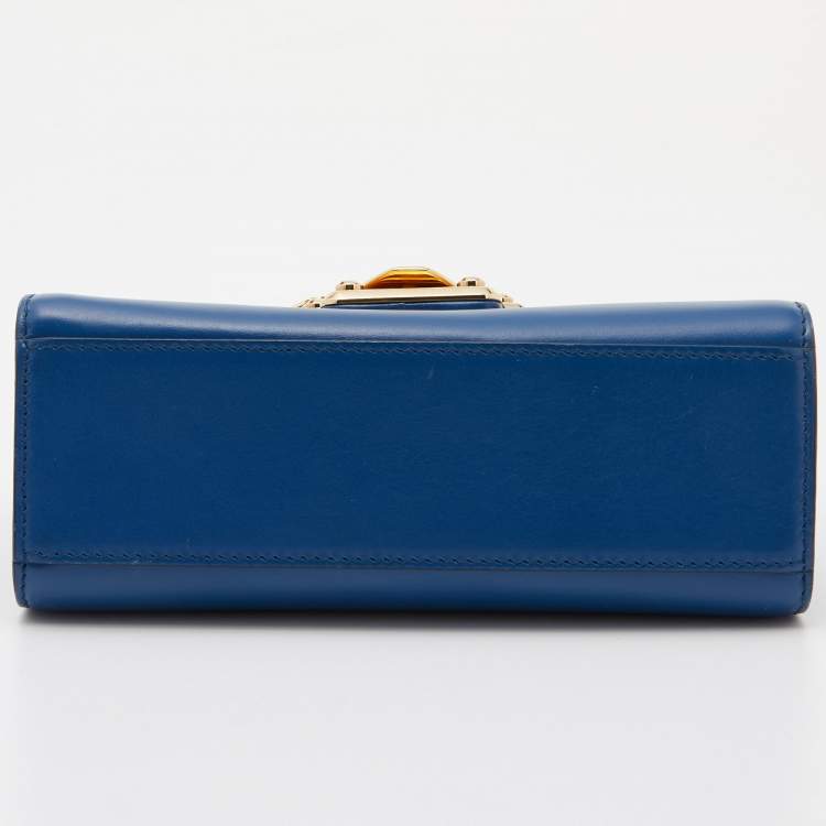 Pre Owned Dolce & Gabbana Blue Leather Lucia Shoulder Bag 