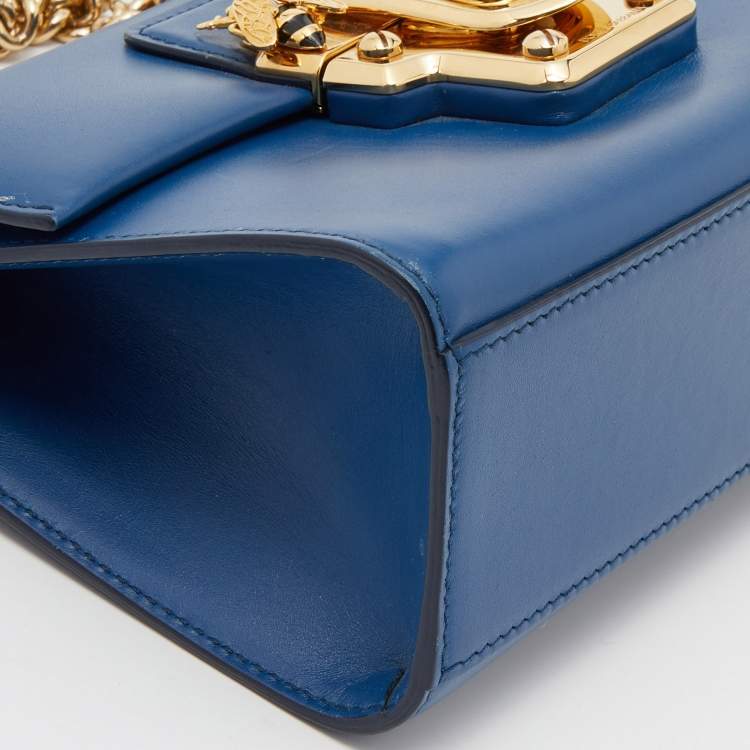Pre Owned Dolce & Gabbana Blue Leather Lucia Shoulder Bag 