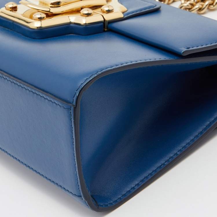 Pre Owned Dolce & Gabbana Blue Leather Lucia Shoulder Bag 