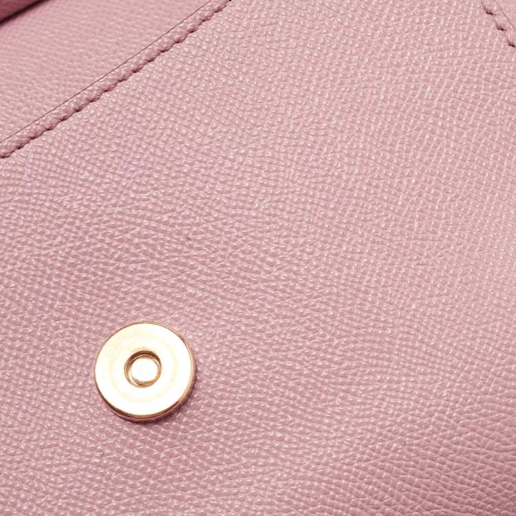 Pre Owned Dolce & Gabbana Pink Leather Small Miss Sicily Top Handle Bag