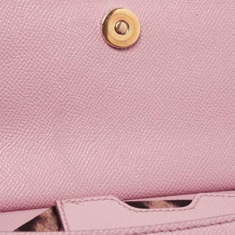 Pre Owned Dolce & Gabbana Pink Leather Small Miss Sicily Top Handle Bag