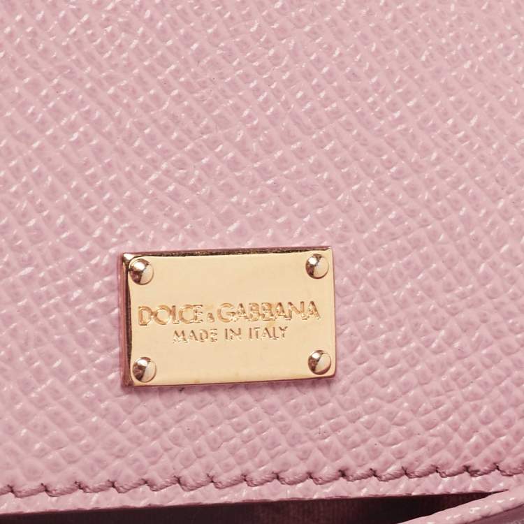 Pre Owned Dolce & Gabbana Pink Leather Small Miss Sicily Top Handle Bag