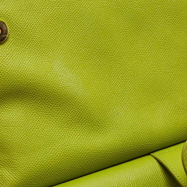 Pre Owned Dolce & Gabbana Apple Green Leather Large Miss Sicily Top Handle Bag