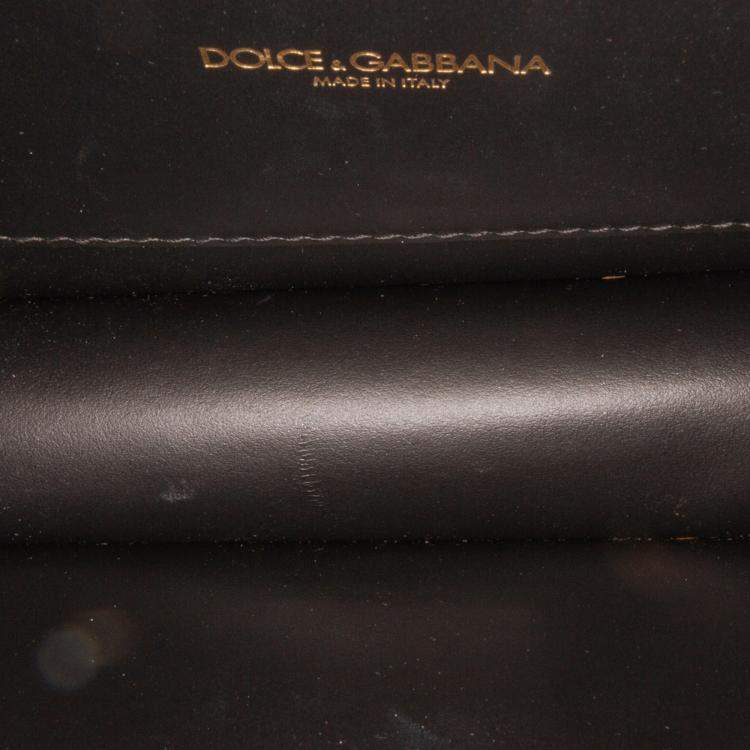 Pre Owned Dolce & Gabbana Gold Small Devotion Satchel