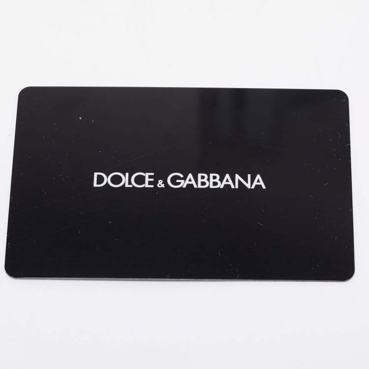 مملوكة مسبقًا Dolce & Gabbana Beige Leather DG Crystals Trifold Wallet