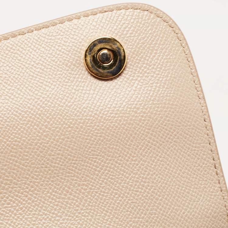مملوكة مسبقًا Dolce & Gabbana Beige Leather Medium Miss Sicily Top Handle Bag
