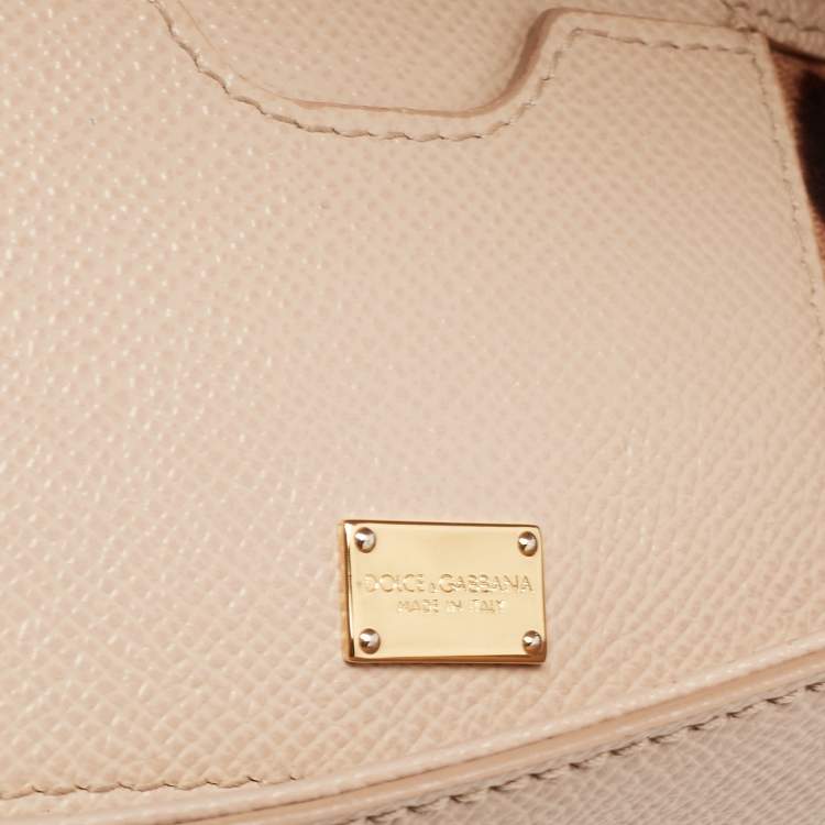 مملوكة مسبقًا Dolce & Gabbana Beige Leather Medium Miss Sicily Top Handle Bag