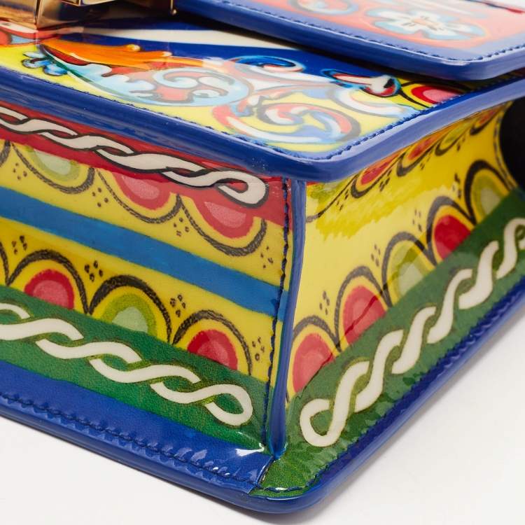 Pre Owned Dolce & Gabbana Multicolor Majolica Print PVC Rosalia Top Handle Bag