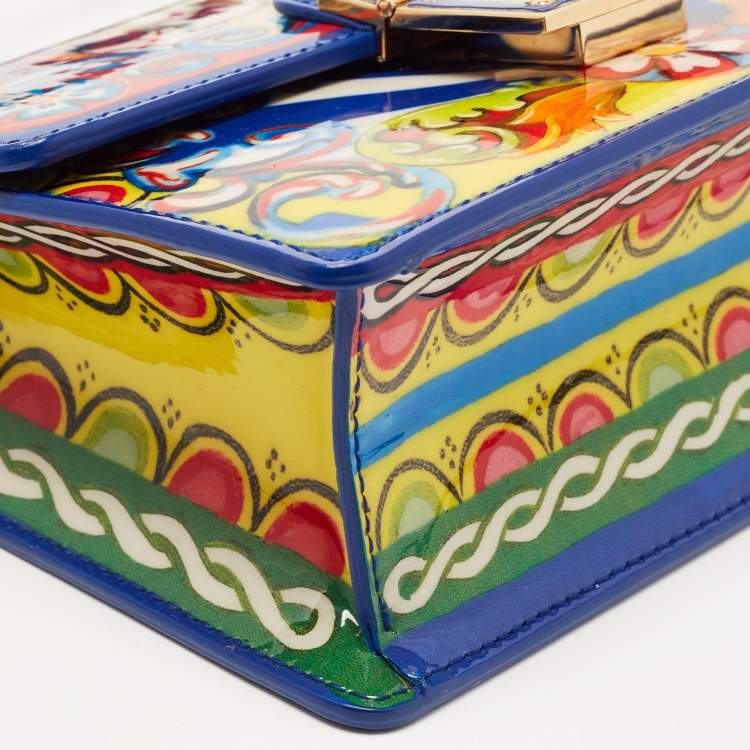 Pre Owned Dolce & Gabbana Multicolor Majolica Print PVC Rosalia Top Handle Bag